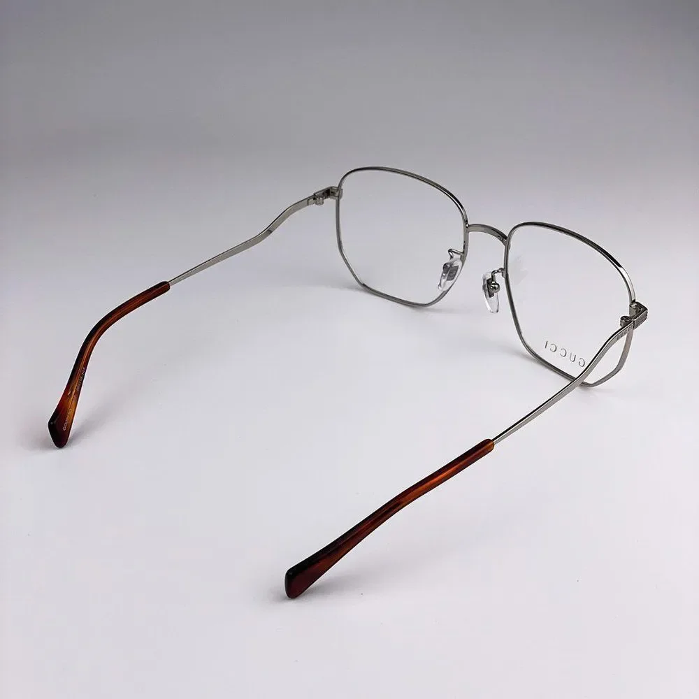 🔥 Gucci GG0973O 002 Eyeglasses Silver Metal Women